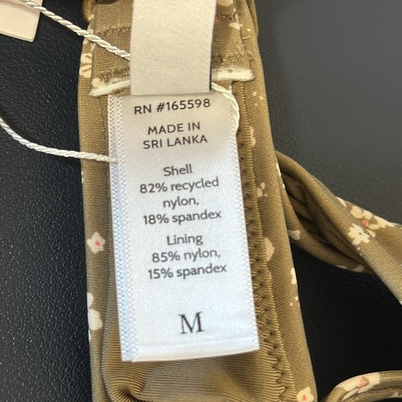 Andie Bikini Top M Olive Ditsy Floral Bora Bora NWT Convertible Straps 7765 - Picture 14 of 16
